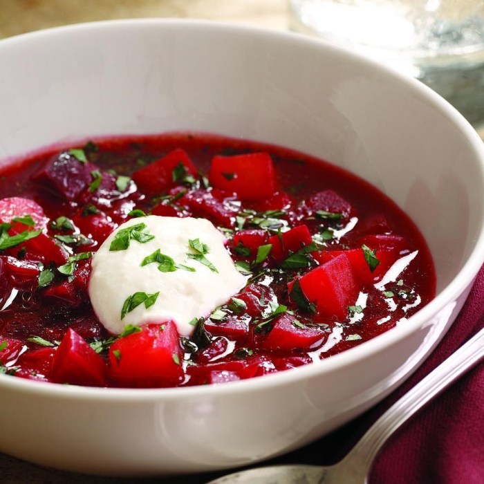 Recipe for borscht soup with beets